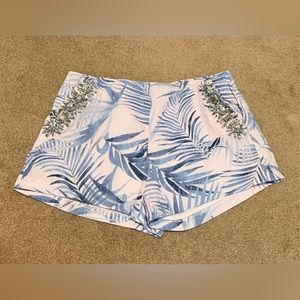 J.O.A punk and blue palms jeweled shorts size L